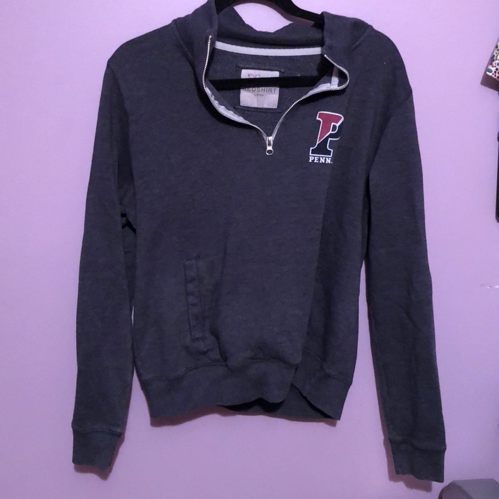 Grey UPenn quarter zip SIZE LARGE